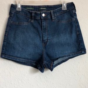 Highest rise denim shorts